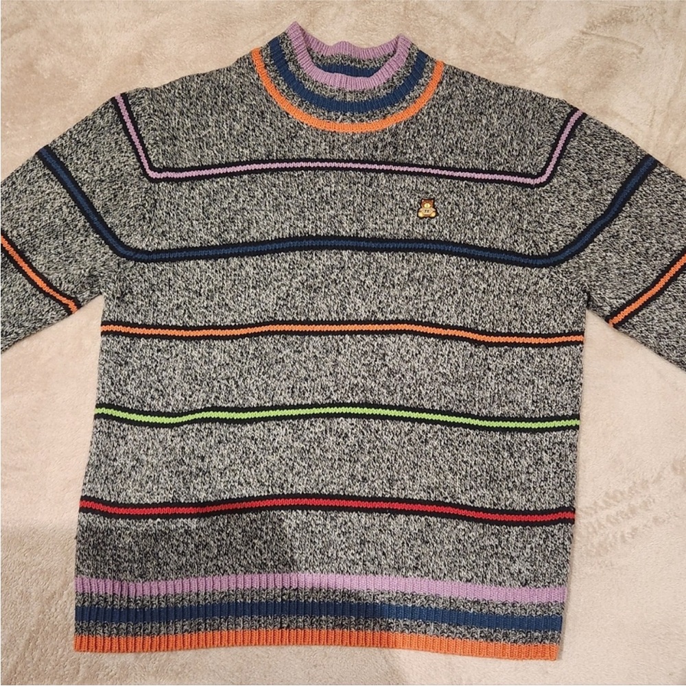 Teddy Fresh Gray and Purple Crewneck Sweater